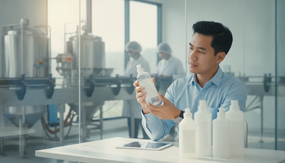 Pemilik brand mempelajari cara membuat brand sabun cuci piring sendiri melalui jasa maklon
